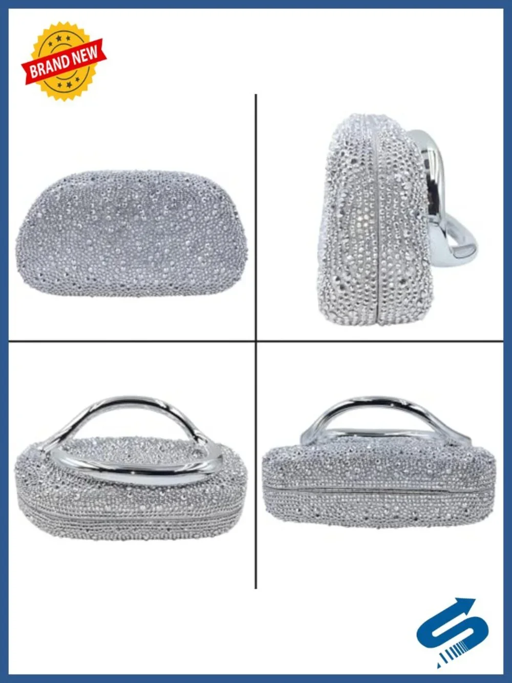 Rhinestone Clutch Evening Bag Wedding Bridal Crystal Purse